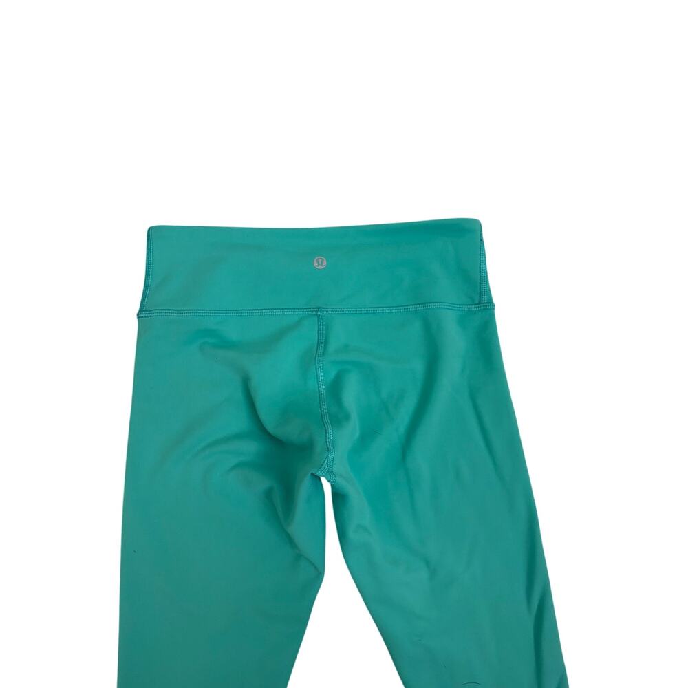 Lululemon Wunder Train Teal Green High-Rise Crop Athletic Leggings Size 6 - Picture 4 of 5